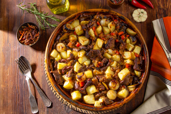 طاجن شقف لحم مع الخضار