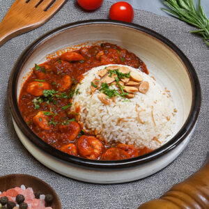 ربيان الخان - طاجن الروبيان الفاخر بصلصة الطماطم الغنية مع الأرز في الدمام